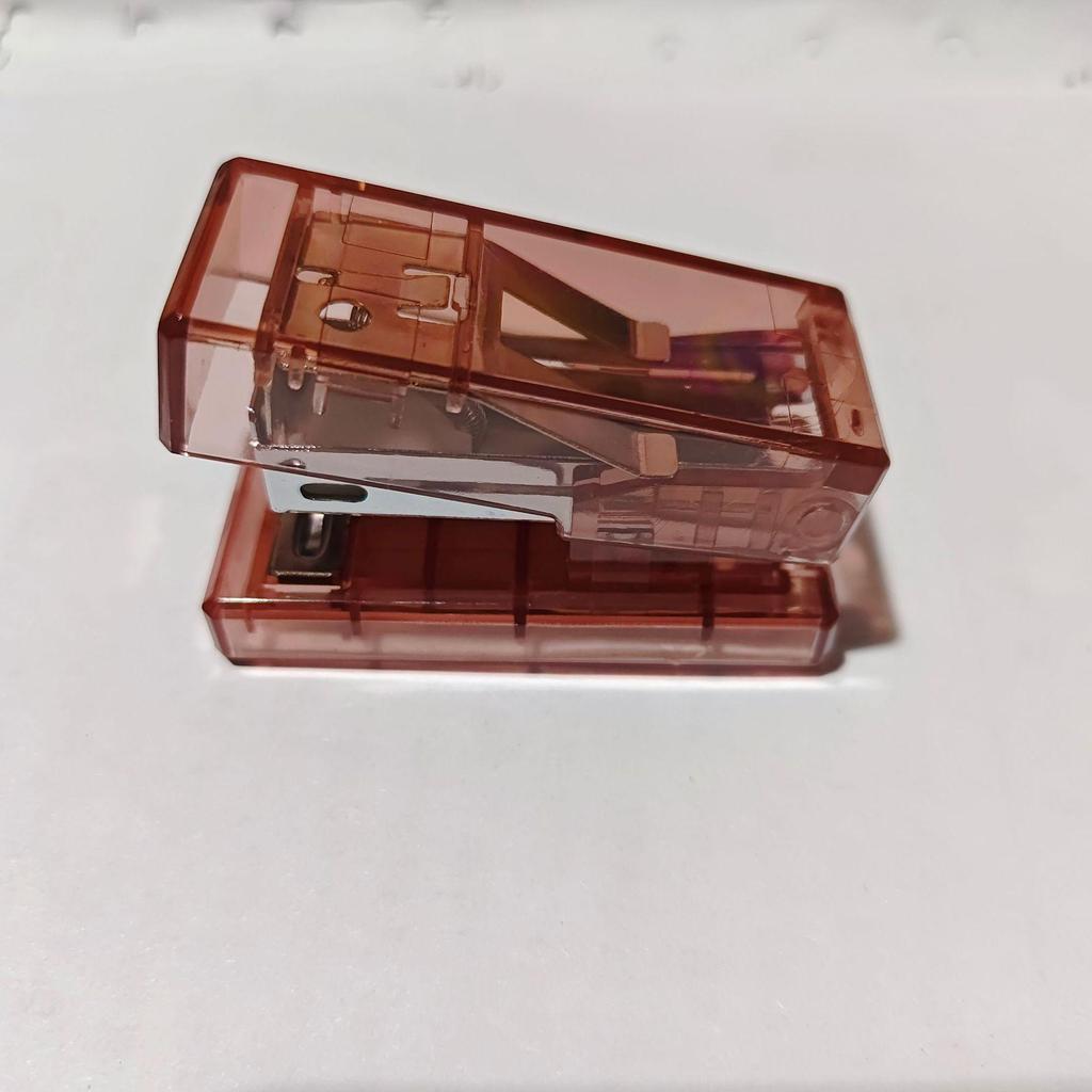 Portable Mini Stapler - Compact Transparent Design for Students