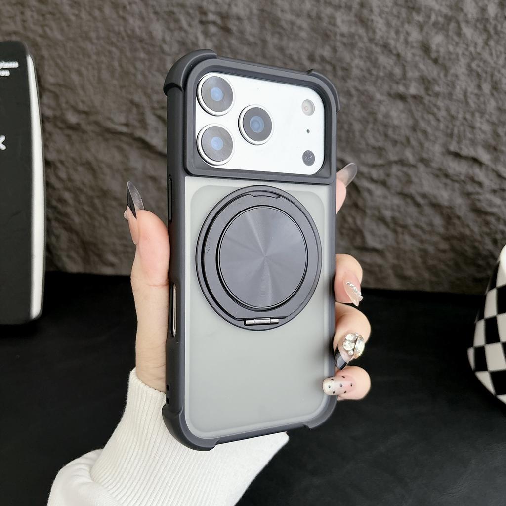 CD Pattern Rotating Bracket Magnetic Mobile Phone Case Is Suitable for Apple IP17promax Four Corners Anti-drop 16/15 Skin Feeling 14