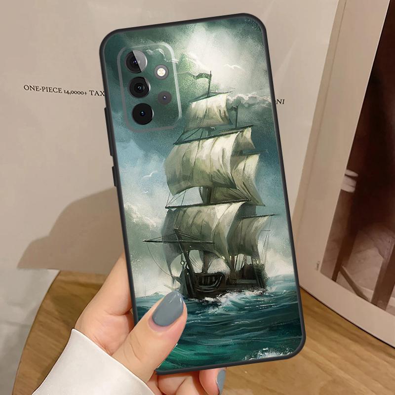 Sailing Pirate Ship Boat Case For Samsung Galaxy A56 A36 A16 A06 A13 A33 A53 A52 A32 A12 A54 A34 A14 A35 A55 A17 A15