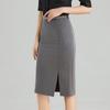 Teluoman Women's Professional Gray Midi Pencil Skirt