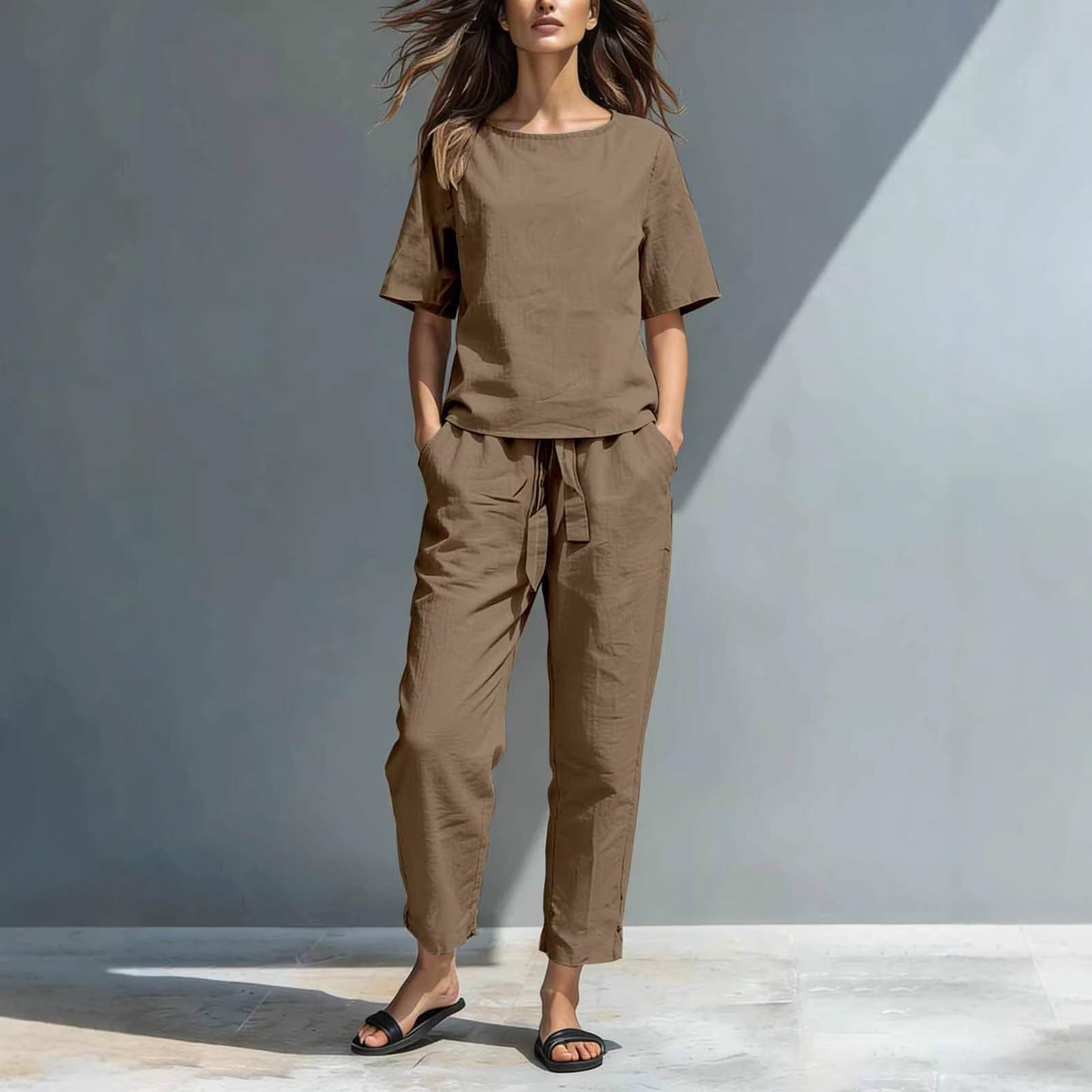 

Two Piece Sets For Women Casual Long Sleeve Shirts And Short Pants XXL