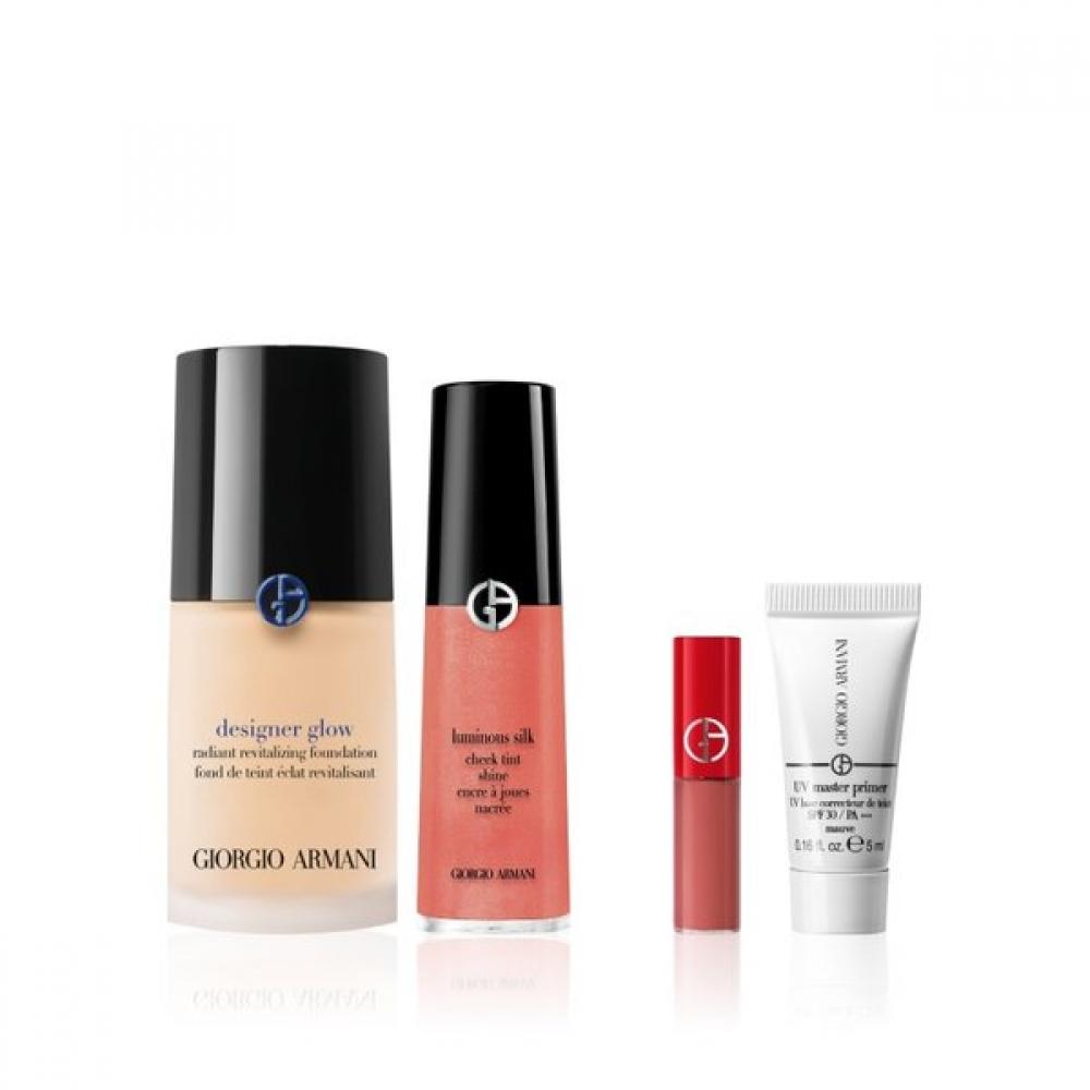 Armani Beauty Designer Glow Foundation Luminous Silk Cheek Tint Set No. 1/(NEW) No. 12 Rosy Nude