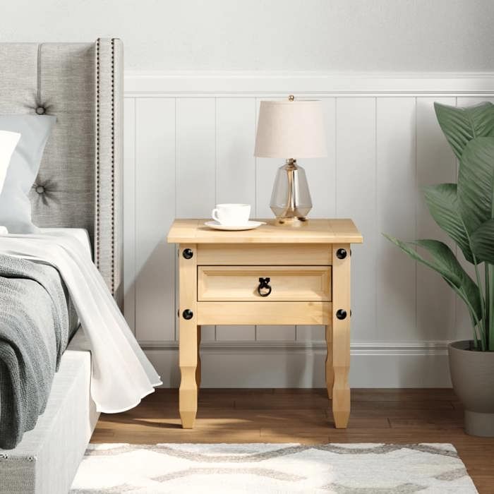 VidaXL Side Table Corona 50x50x50 Cm Solid Pine Wood, Accent Table, Coffee Table, Living Room Table, End Table 4005664