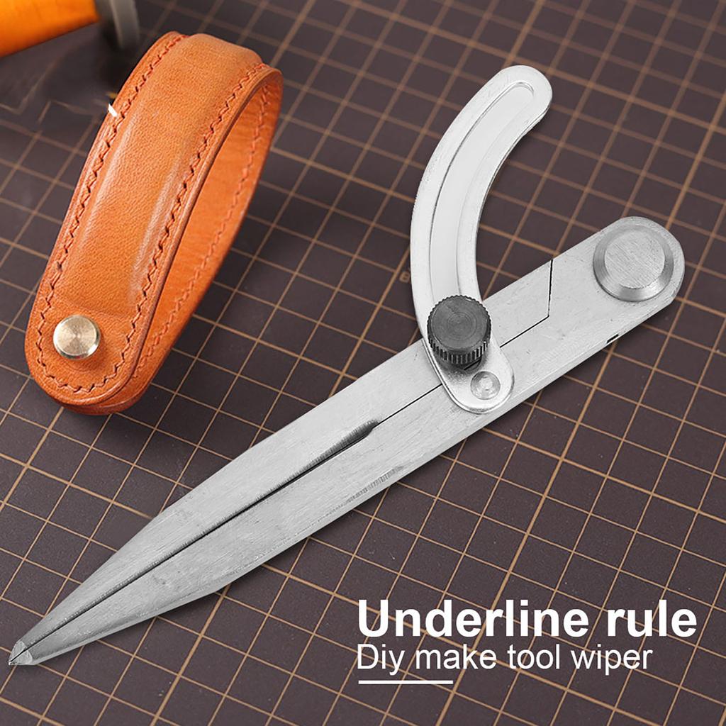 Leather Craft Compass Steel Adjustable Spacing Edge Creaser DIY Tool 155mm