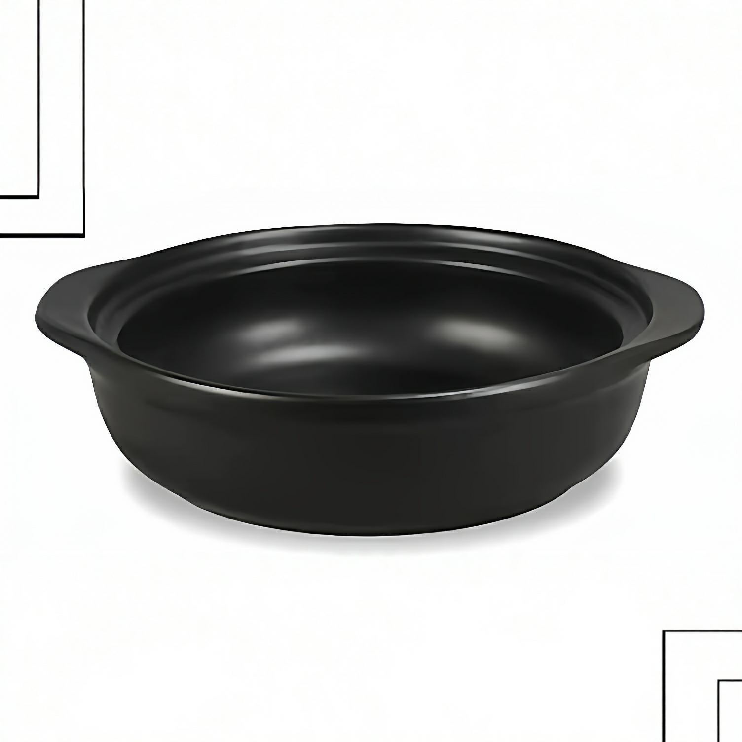 High-Temperature Clay Casserole Pot for Gas, Small Commercial Stew Pot, Yellow Braised Chicken Rice Pot