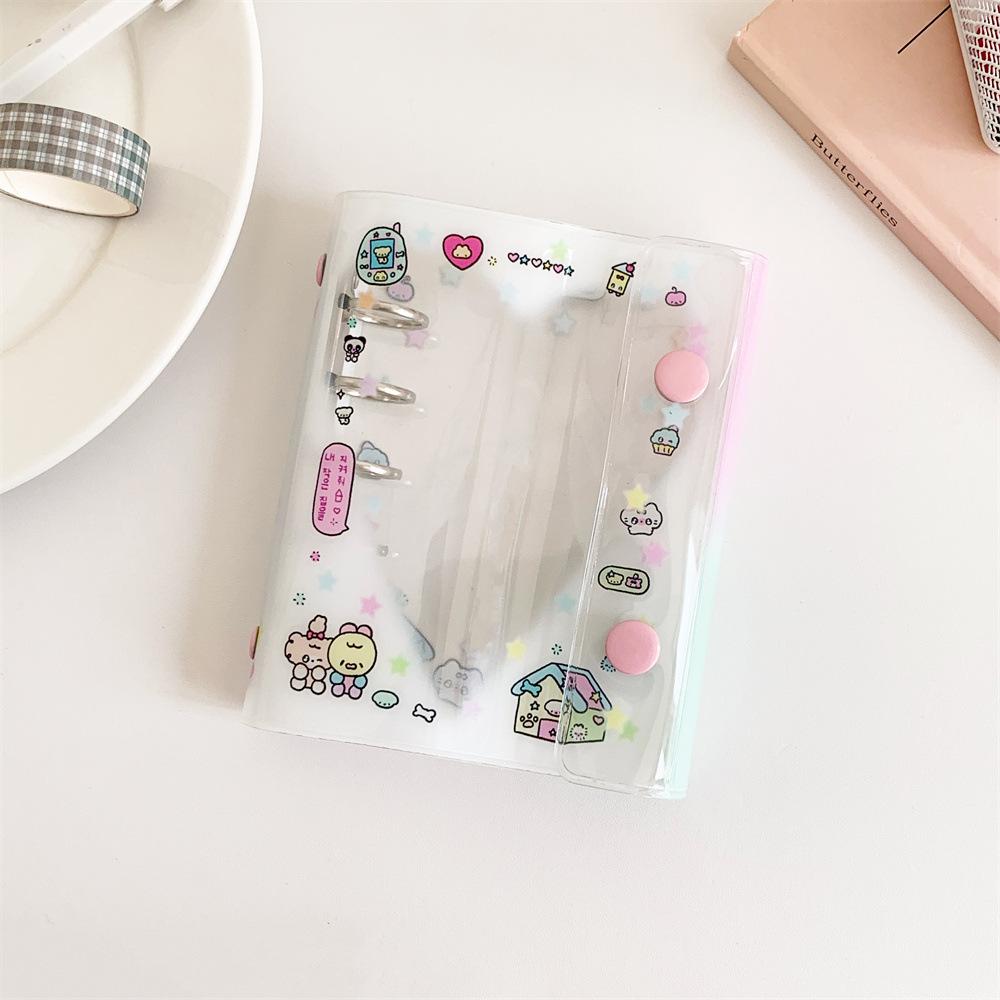 Transparent Pvc Clover M5 Loose Leaf Cute Mini Portable Pocket Diary Notebook 1pcs