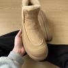 Mens Trendy Large Size Soft Sole Increase Height Winter Warm Fur Snow Boots Padded Lined Ankle Boots Anti-slip Hiking Casual Sports Martin Boots