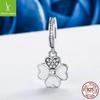 European-American Style DIY S925 Silver Lucky Clover Bracelet with Four-Leaf Clover Pendant (SCC259)