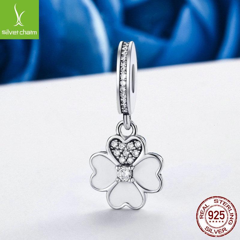 European-American Style DIY S925 Silver Lucky Clover Bracelet with Four-Leaf Clover Pendant (SCC259)