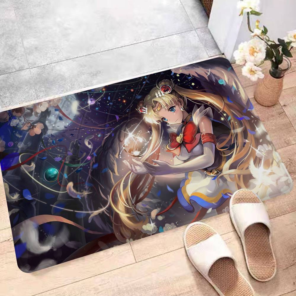 Japanische Zeichentrick S-Sailores-Moon Fußmatte Nordischer Stil Heimtürmatte Badezimmer-Toilettenmatten Schlafzimmer Hotel Dekor Matte