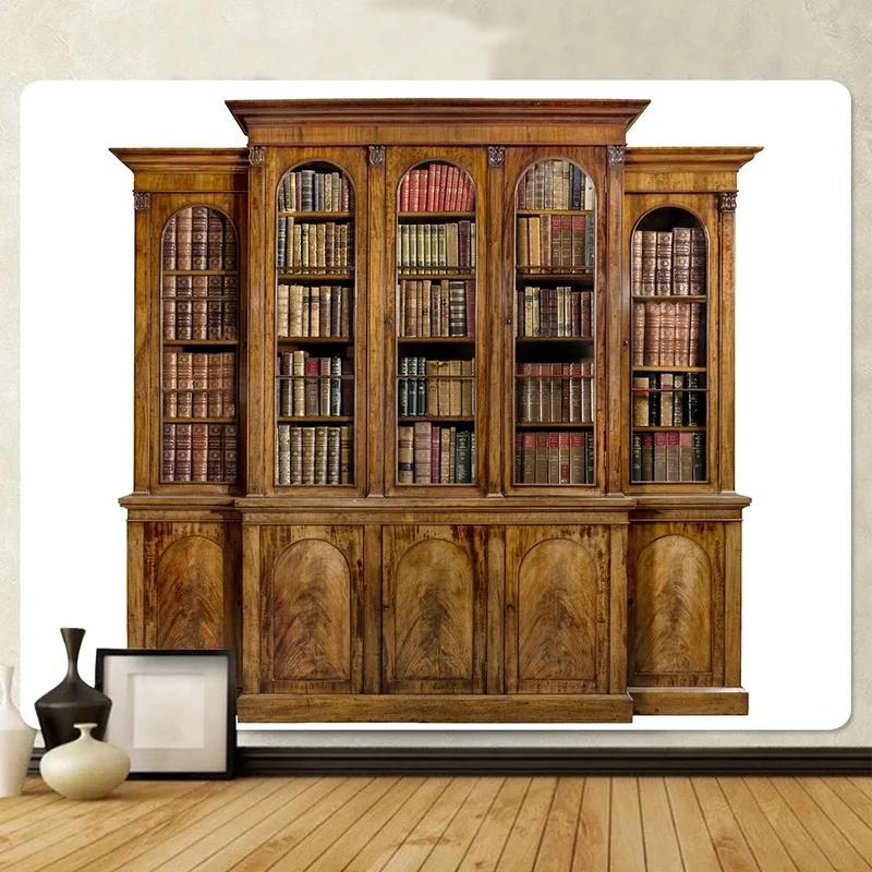 Vintage Library Bookshelf Tapestry Office Living Room Decoration Home Wall Tapestry