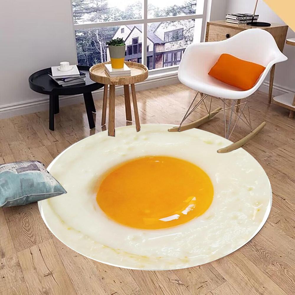 Pizza Fruit Egg Pattern Carpet Circular Anti Slip Home Cushion Large Indoor and Outdoor Floor Mat Welcome Door Mat