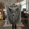 Viking Warrior Pattern Flannel Blanket, High Quality Comfortable for All Seasons, Home Decor, Warmth and Comfort, Perfect for Gifts.