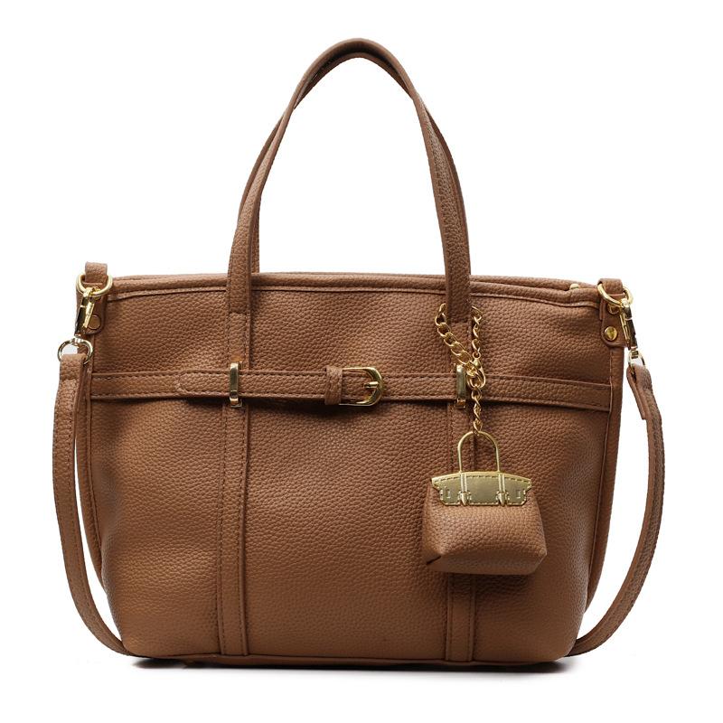 

Премиальная сумка-тоут для通勤 женская 2025 корейская версия новой модной универсальной сумки через плечо летняя простая сумка-мессенджер коричневый