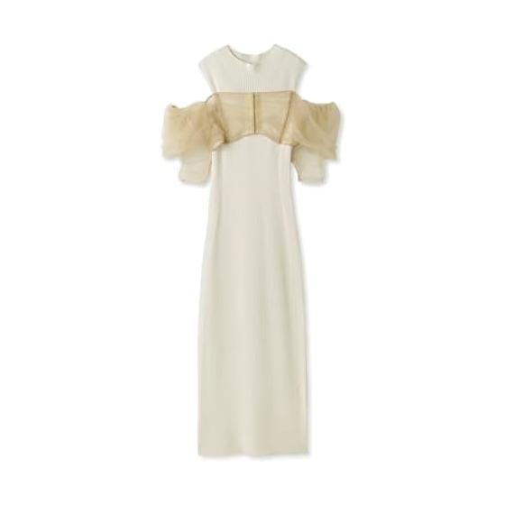 SNIDEL Tulle Bolero Rib Knit Dress SWNO241243 Women s