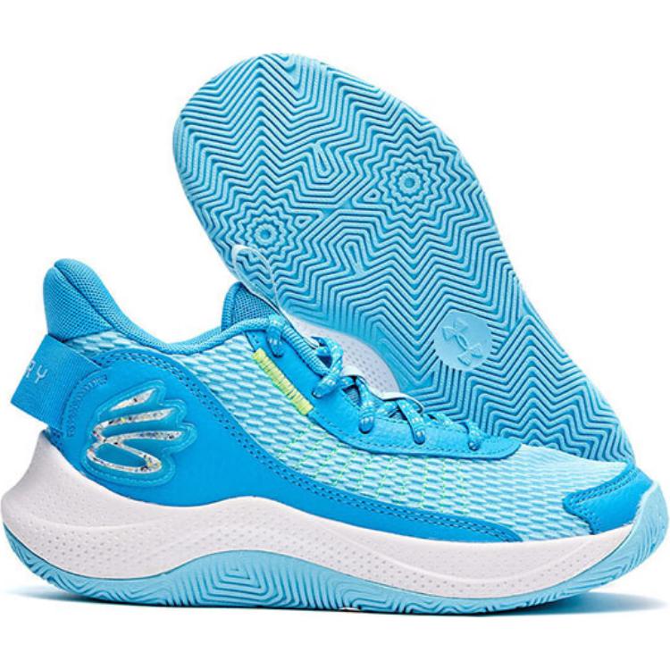 Under Armour Curry 3Z7 GS Capri Modrá Dětské Tenisky High-Vis-Yellow 3026623-401