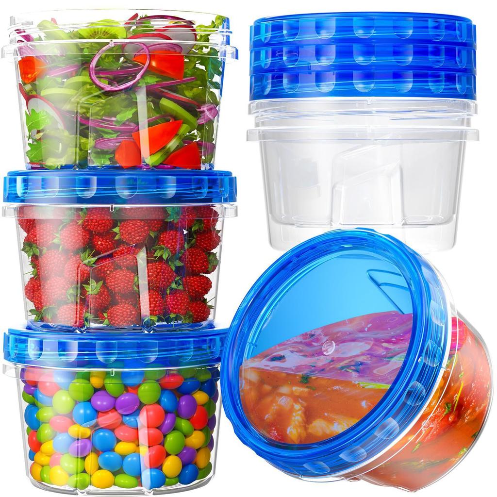 Freezer Storage Containers, Plastic Food Storage Containers With  Top Lids, Reusable Soup Containers With Lids
