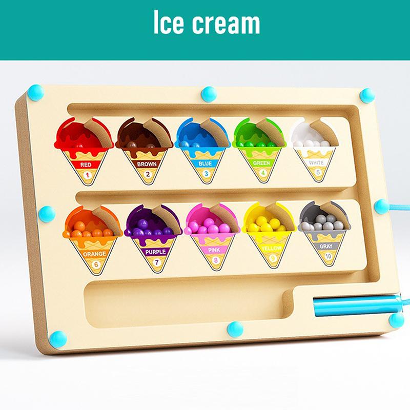 

Magnetic Maze Toy With Magnetic Digital Beads For Puzzle Practice And Attention Training Games Strengthens Problem Solving Skill Ice Cream