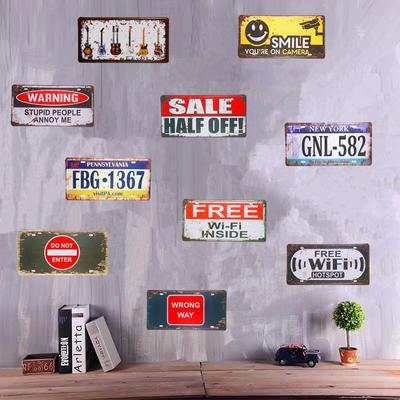 Araba Plakası Şık Eski Teneke Levha Ücretsiz Wifi Uyarı Posteri Bira Reklamları Plakalar Restoran Kafe Bar Pub Duvar Çıkartmaları Dekor