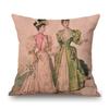 Elegant European Victorian Era Fashion Duchess Ladies Vintage Poster Royal Home Decorative Sofa Pillow Case Linen Cushion Cover