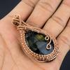 Blue Tiger Eye Pendant, 999 Copper Wire Wrapped Pendant Jewelry. Gift For Women Handmade Pendant Gemstone Jewelry