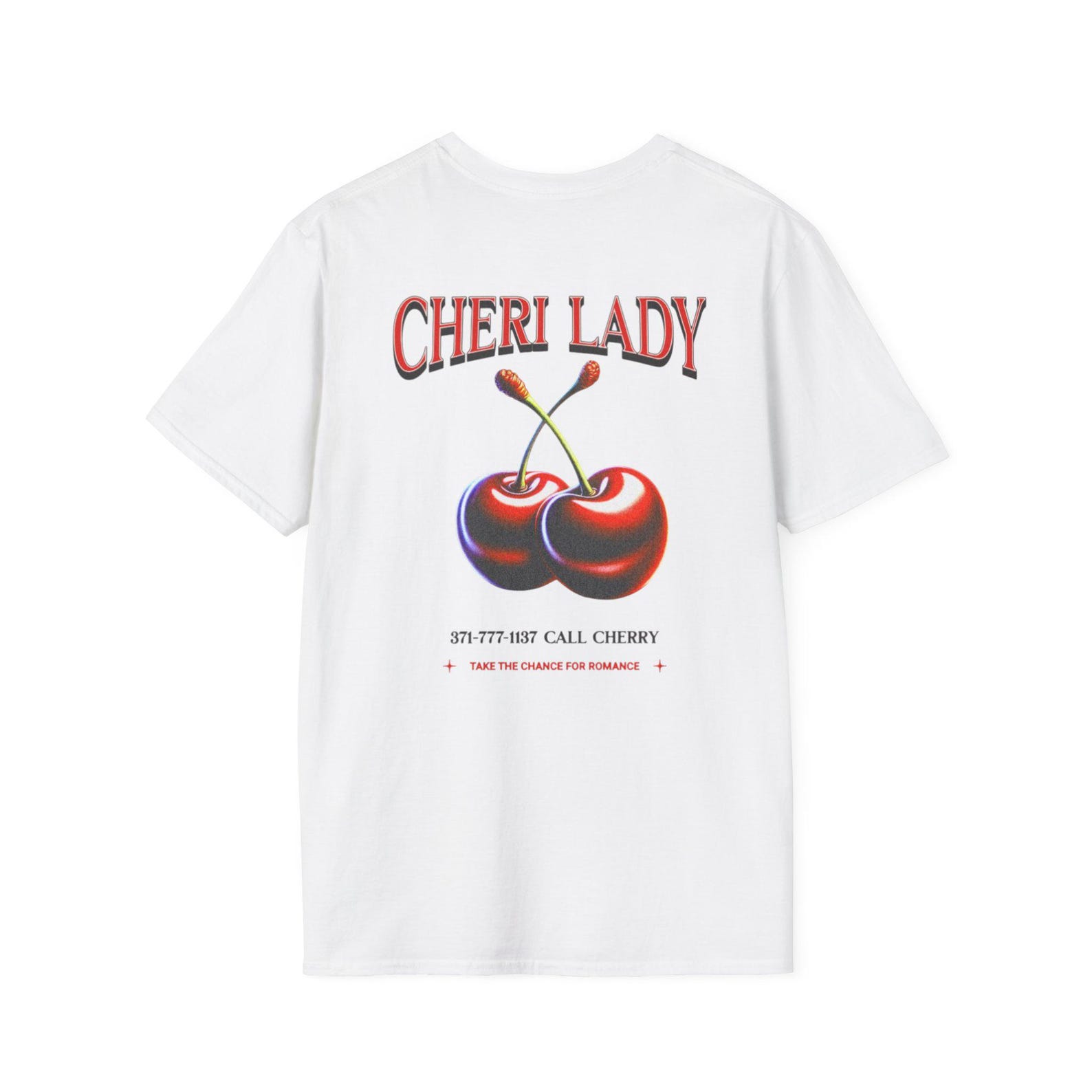 Cheri Lady Graphic T-Shirt: Women s Ring-Spun Cotton Tee / Cherry Lady 4XL