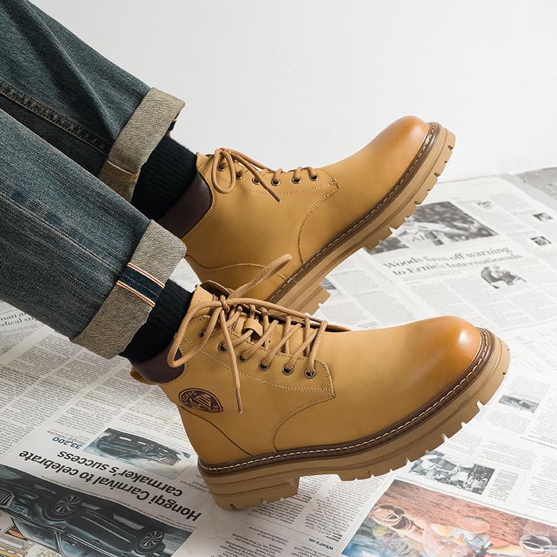 New Young Men Travel Ankle Boots Winter Classic Male Shoes Fashion Men's Leather Cowboy Boot Outdoor Casual Handmade Sneakers