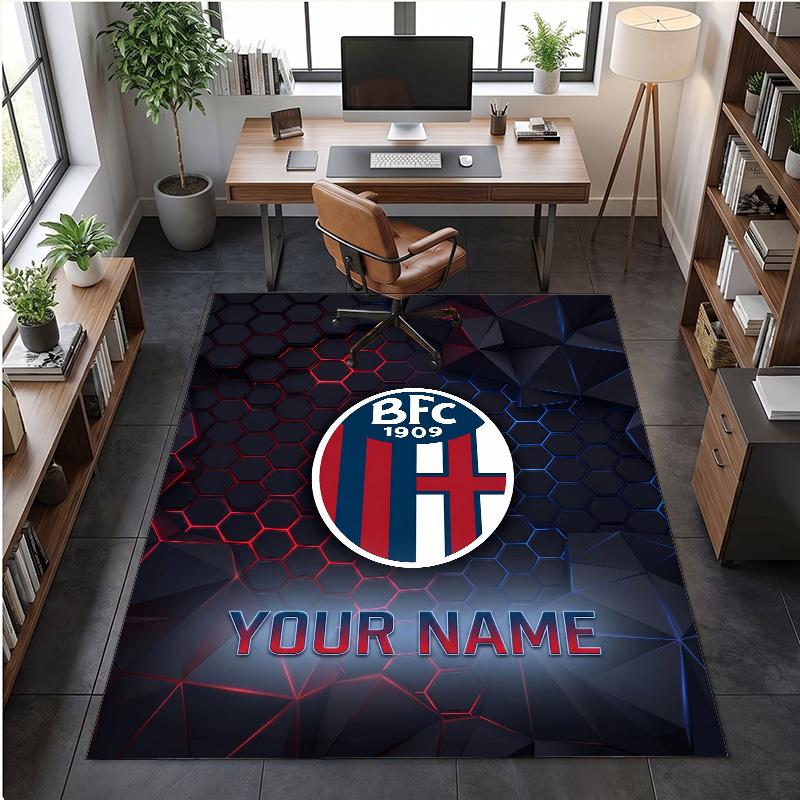 Crystal Velvet Rug Bologna FC Print Custom Name Text Floor Mat Home Decor