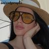 Luxury Brand Oversized Punk Oval Sunglasses Women Metal Toad Frame Double Beam Shades UV400 Protection Eyewear For Ladies