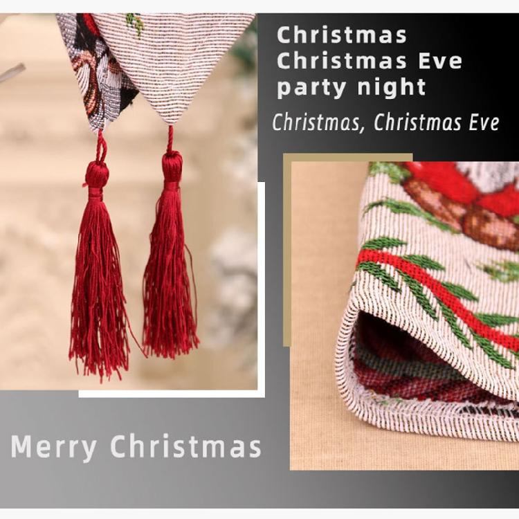 Merry Christmas Table Runner Gnome Tassel Kitchen Dining Table Decor
