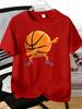 Unisexs Tee Cartoon Dancing Basketball Character Print Cotton Short Sleeve Male Casual Streetwear Outdoor Daily Basic Fashion Top