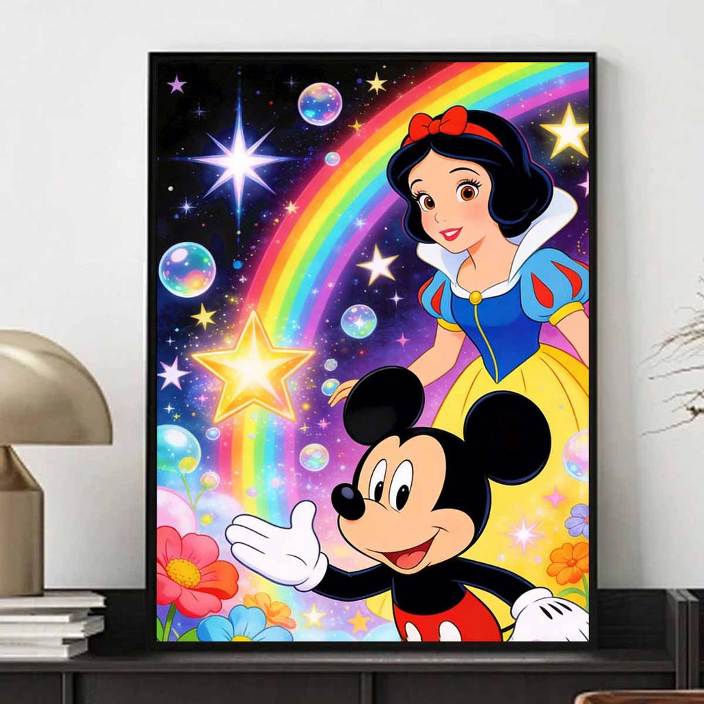 5D DIY Disney Snow White Diamond Art Painting Kit Mickey Rainbow Creative Home Decor