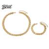 Fade Resistant Jewelry Set 2Pcs/Set Women Set Adjustable Length Cuban