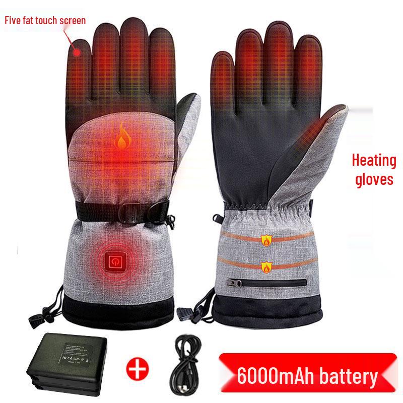 Elektrisch beheizte Handschuhe zum Radfahren und Skifahren – Touchscreen, Anti-Kälte, grenzüberschreitend