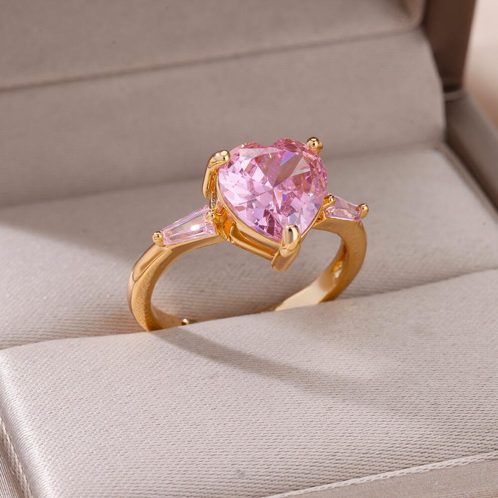 Zircon Flame Drop Rings For Women Stainless Steel Water Drop Adjustable Ring Femme Wedding Party Fshion Jewelry Gift Femme