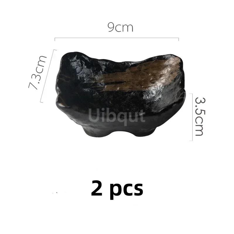 2 pcs set Japanese style ceramic special shaped small dishes snack dessert plate creative household tableware sauce snacks tray