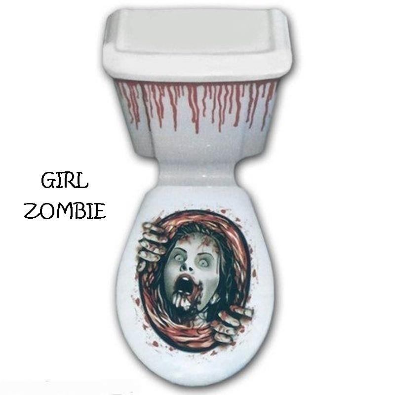 Halloween Home Decoration Horror Toilet Lid Stickers