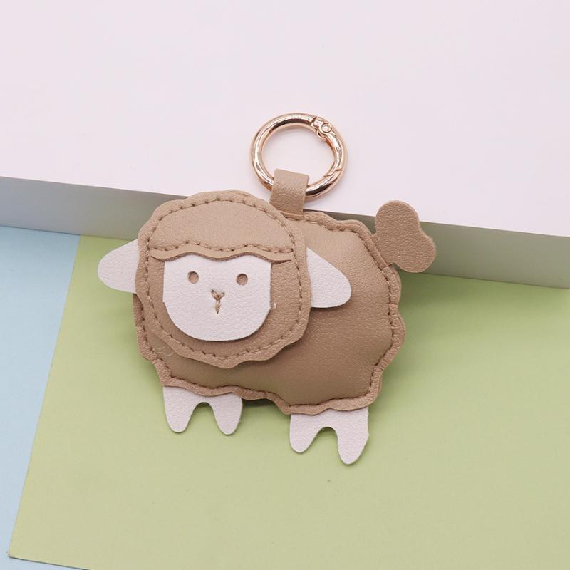 Cute Cartoon White Sheep Keychain Soft Pendant 1Pcs Fashion Key Charm for Women Backpack Daily Accessory