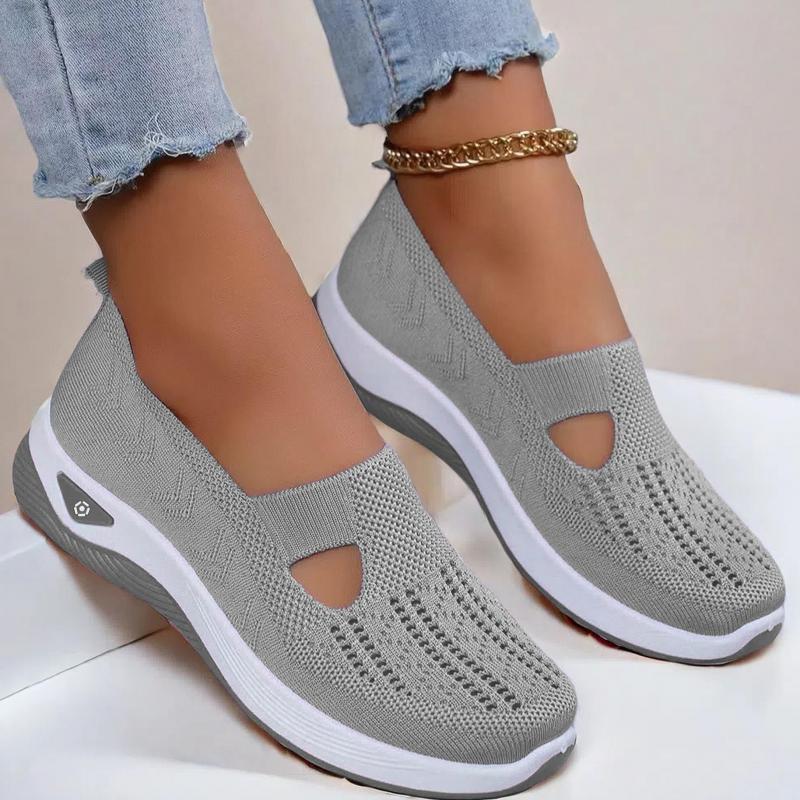 Women's Breathable Mesh Shoes Women Knit Flat Shoes 2026 Summer Women's Shoes Non-slip Lightweight Soft Sole Ladies Casual Shoes