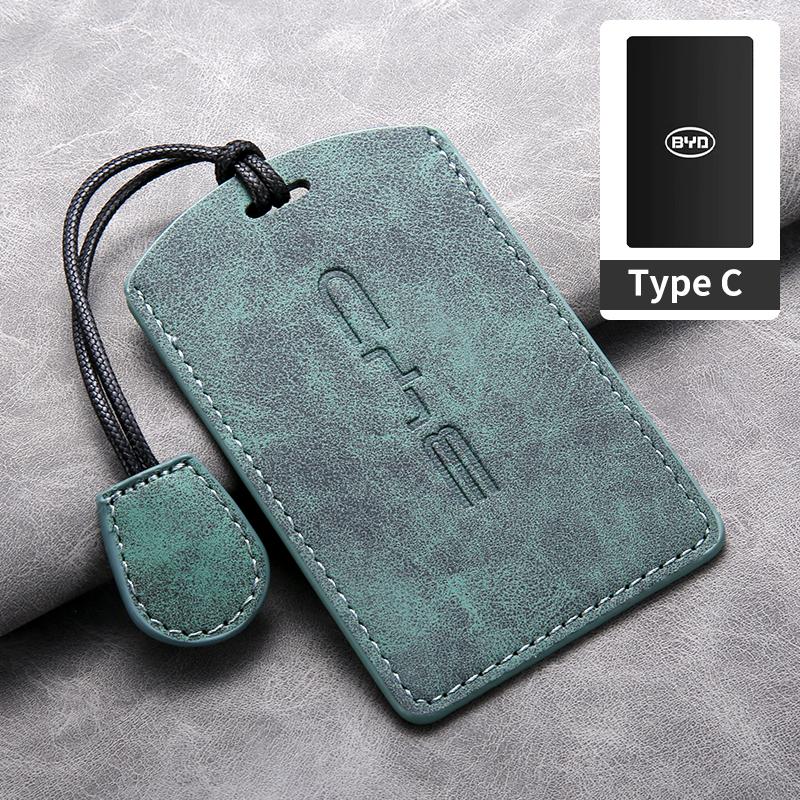 Sheepskin Leather Car NFC Card Samrt Remote Key Cover Case Shell Protector Holder For BYD S7 S6 L3 M6 F3 F0 Keychain Accessories