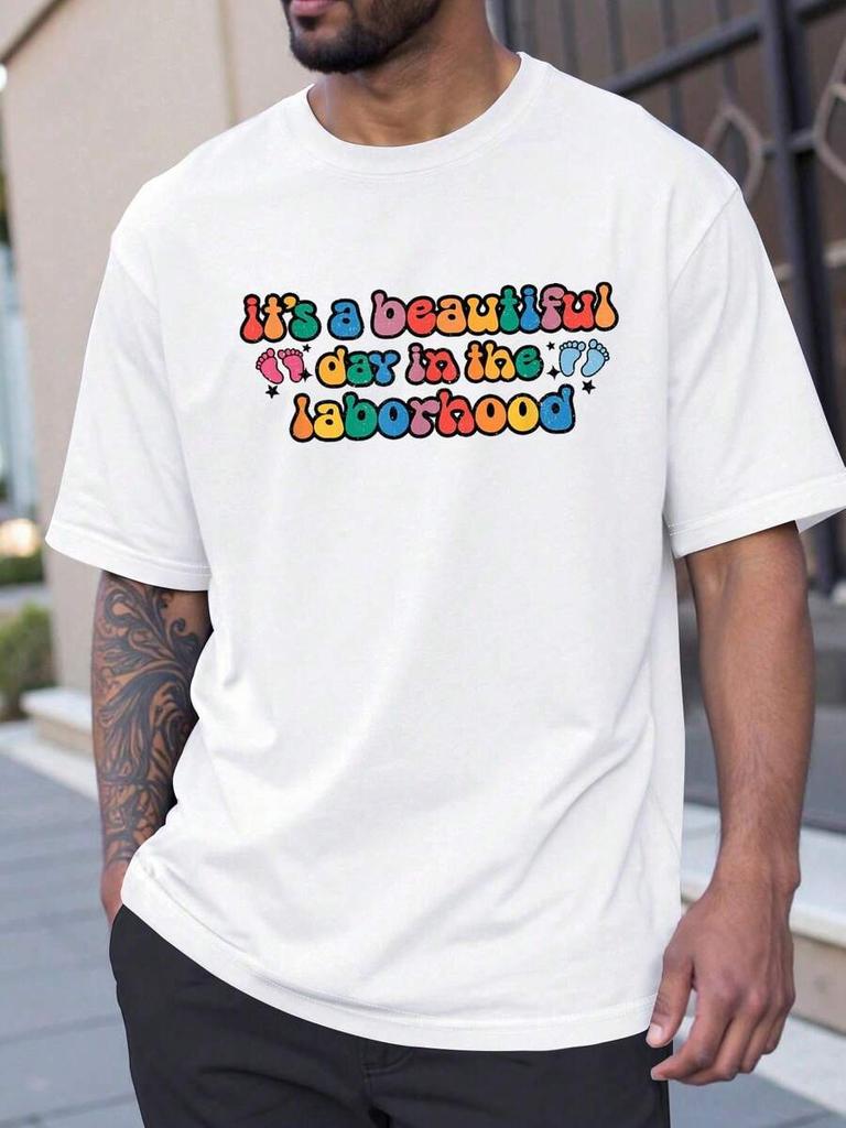 Unisex-T-Shirt mit Rundhalsausschnitt und kurzen Ärmeln für Geburtshelferinnen: „Es ist ein schöner Tag im Kreißsaal“