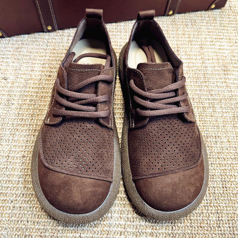Men's Top Grain Leather Casual Shoes - 2025 Summer Edition, Big Toe Genuine Leather, Breathable Non-slip Soft Sole.
