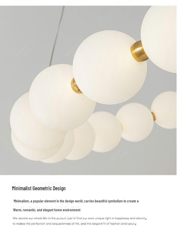 Italian Cream Minimalist LED Pendant Lamp for Living Room and Stairwell