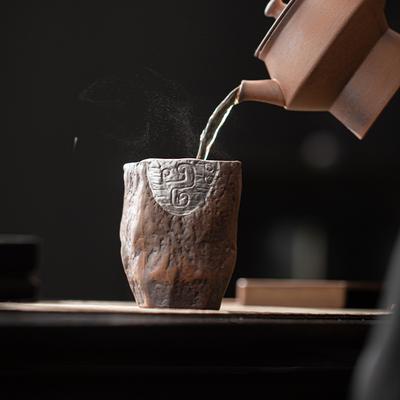 Gilded Totem Master Cup Retro Rough Ceramic Teacup Kung Fu Teacup Handmade Ceramic Teacup Single Teapot