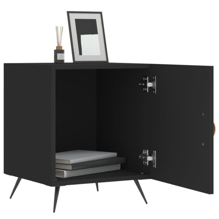 VidaXL Bedside Tables 2 Pcs Black 40x40x50 Cm Engineered Wood 827503