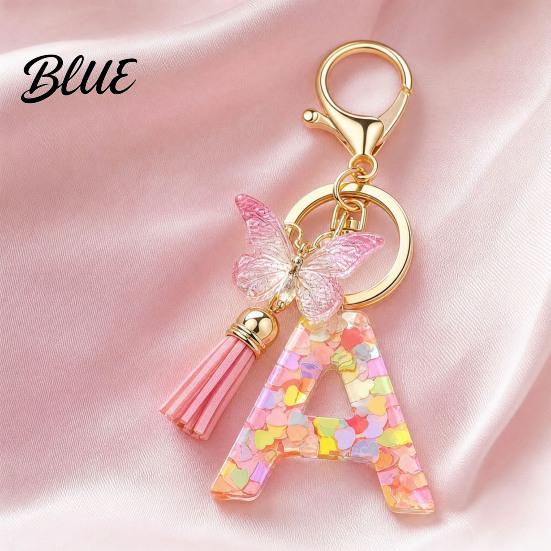 Gift Keychain Pendant Pink Series Pendant Sequins Heart Initial Letter Charm Key Chain