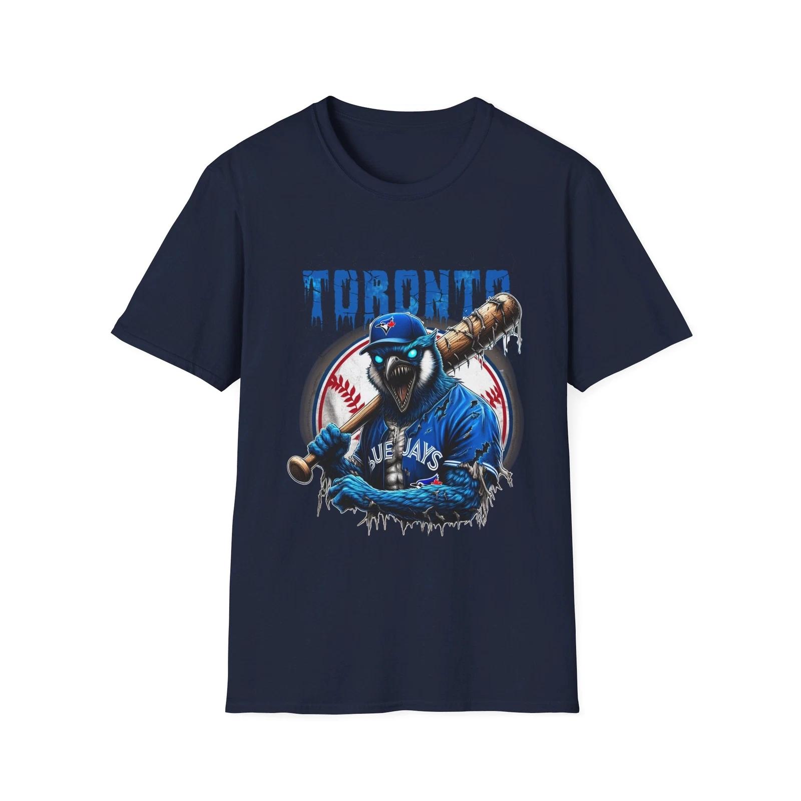 Men s and Women s T-shirts Toronto Blue Jays Horror Mashup T-Shirt - Spooktacular Fan Apparel M