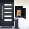 Carbon Steel Parcel Drop Box,Black Rectangular Wall-Mounted Package Delivery Box 14.96*11.42*25.4in/16.5*13.8*25.4in for Homes