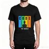 Code The World Graphic T Shirt Binary Number Programmer Print Crew Neck Short Sleeve Tee Hacker Coder Casual Cotton Streetwear