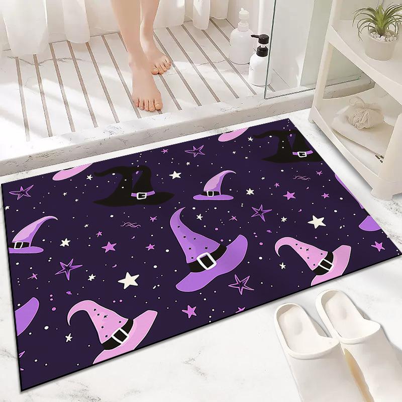 

Европейский и американский декоративный коврик для пола на Хэллоуин, коврик для входной двери, коврик для входной двери с изображением тыквы и ведьмы 40 * 60CM Diatom Mud